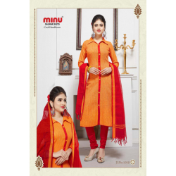 Minu Marron Cotton Handloom Solid Print Salwarsuit