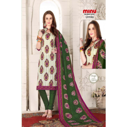 Minu Light Green Printed Cotton Salwarsuit
