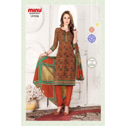 Minu Multi-Color Printed Cotton Salwarsuit