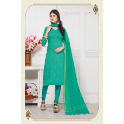 Minu Sea Green Cotton Handloom Solid Print Salwarsuit