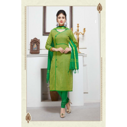 Minu Green Cotton Handloom Solid Print Salwarsuit