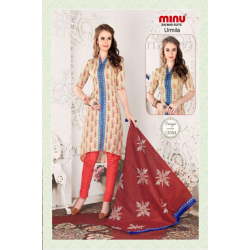 Minu Beige Printed Cotton Salwarsuit