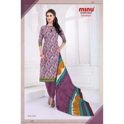 Minu Purple Printed Cotton Salwarsuit