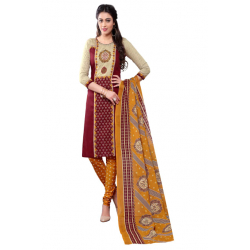 Minu Red Cotton Salwarsuit