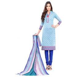 Minu Blue Cotton Salwarsuit
