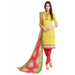 Minu Yellow Cotton Salwarsuit