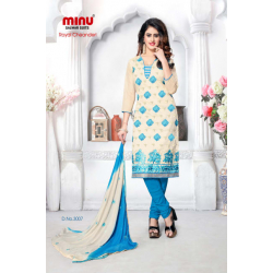 Minu Blue Chanderi Cotton Designer Salwarsuit
