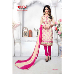 Minu Pink Chanderi Cotton Designer Salwarsuit