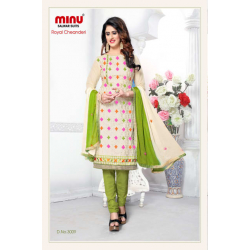 Minu Green Chanderi Cotton Designer Salwarsuit