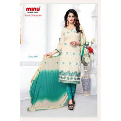 Minu Peach Chanderi Cotton Designer Salwarsuit