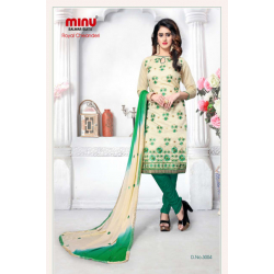 Minu Green Chanderi Cotton Designer Salwarsuit