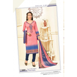 Minu Salmon Cotton Party Wear Salwarsuit