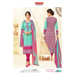 Minu Sky Blue Cotton Party Wear Salwarsuit