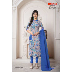 Minu Grey Rayon Top Salwarsuit