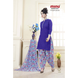 Minu Purple Cotton Patyala Design Salwarsuit