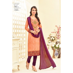 Minu Orange Cotton Party Wear Salwarsuit
