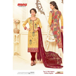 Minu Blue Cotton Party Wear Salwarsuit