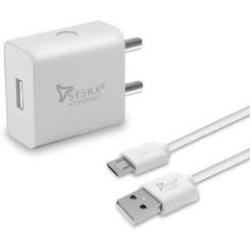 Ambrane AWC-38 2.1A Fast Charger with Charge & Sync USB Cable Mobile Charger  (User Manual, Cable Included)