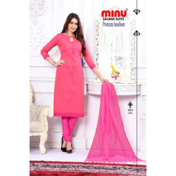Minu Pink Cotton Handloom Color Salwarsuit