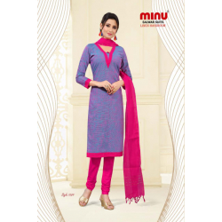 Minu Voilet Handloom Cotton Salwarsuit