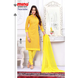 Minu Blue Cotton Handloom Color Salwarsuit