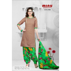 Minu Cotton Printed Unstitched Designer Suits
