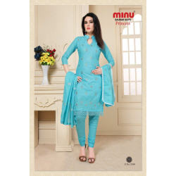 Minu Blue Embroidered Cotton Salwarsuit