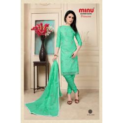 Minu Green Embroidered Cotton Salwarsuit