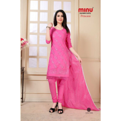 Minu Pink Embroidered Cotton Salwarsuit