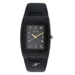 Black Dial Black Fabric Strap Watch