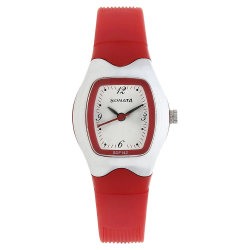 Silver Dial Plastic Strap Watch
