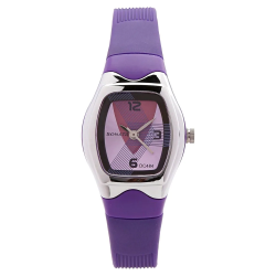 Purple Dial Watch with Plastic Case