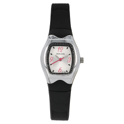 Silver Dial Plastic Strap Watch