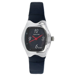 Blue Dial Plastic Strap Watch