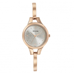     Blush It Up with Silver Dial Stainless Steel Strap Watch