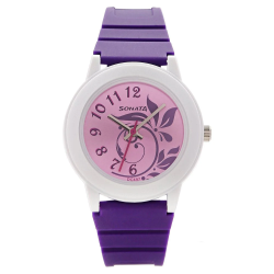 Pink Dial Watch with Plastic Case