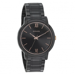 Beyond Gold Black Dial Metal Strap Watch