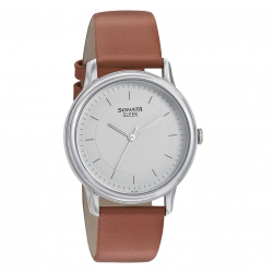Sleek White Dial Analog Watch