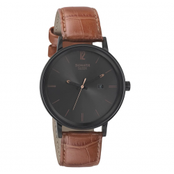 Sleek Black Dial Analog Watch with Date Function