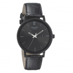 Sleek Black Dial Analog Watch with Date Function