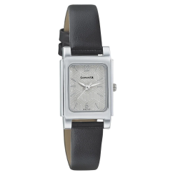 Essentials Grey Dial Leather Strap Watch
