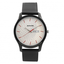 NXT Silver Dial Leather Strap