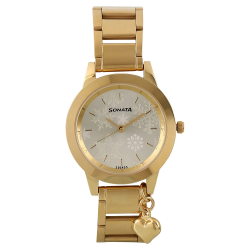 Charmed Golden Dial Stainless Steel Strap