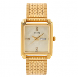 Champagne Dial Golden Stainless Steel Strap Watch
