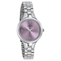 Steel Daisies Pink Dial Stainless Steel Strap