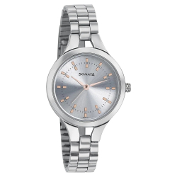 Steel Daisies Silver Dial Stainless Steel Strap