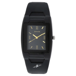 Black Dial Black Fabric Strap Watch