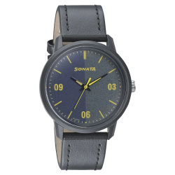 Volt+ Bicolour Dial Leather Strap Watch
