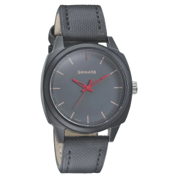 Volt+ Black Dial Leather Strap Watch