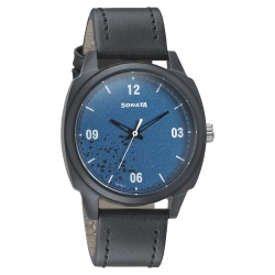 Volt+ Blue Dial Leather Strap Watch